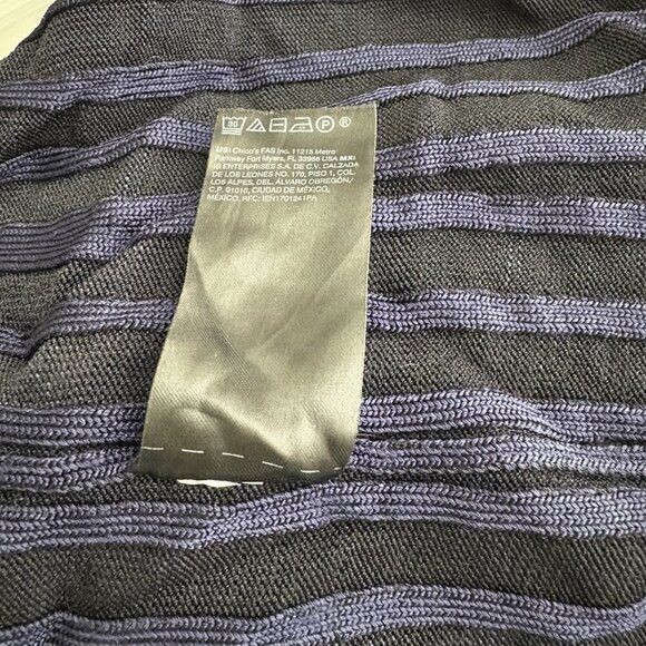 2/$30 White House Black Market Mock Neck Yoked Sweater Indigo Medium #9884 - Picture 10 of 11